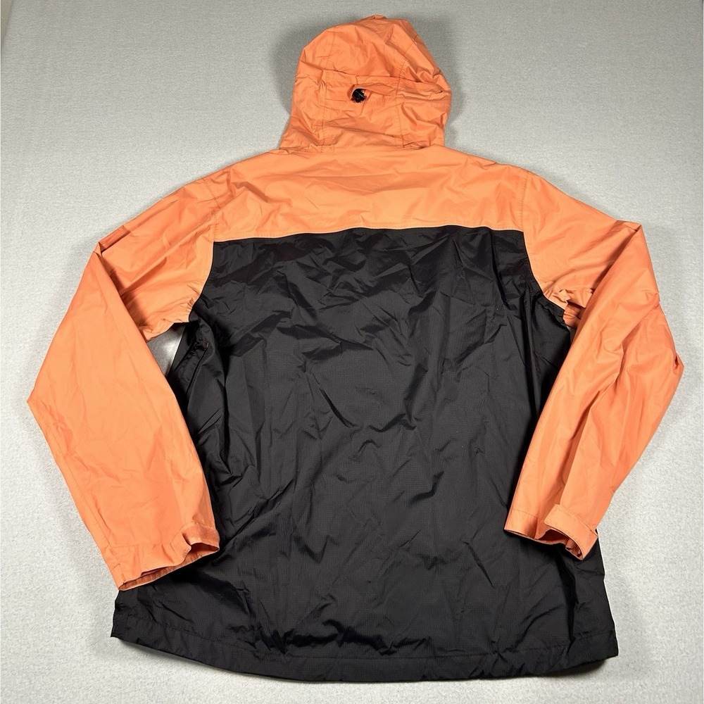 DUTCH BROS COFFEE Hooded Windbreaker Jacket Coat LARGE peach/black Zipper - Picture 7 of 7